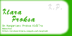 klara proksa business card